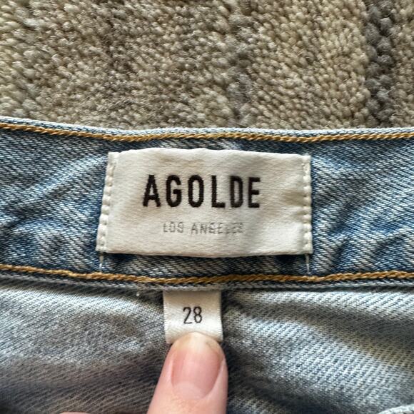 AGOLDE Criss Cross Upsized High Rise Distressed Hem Jean - Suburbia Size 28 - Picture 5 of 11